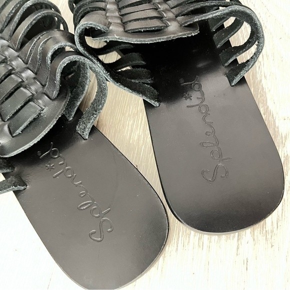 Splendid Black Leather "Tatula" Strappy Huarache Sandals 6 - Picture 5 of 5